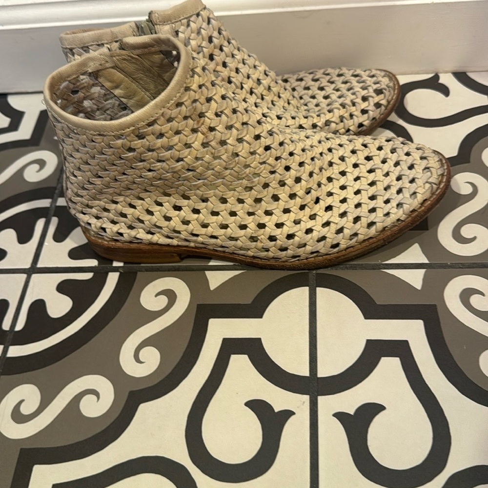 Woven Ankle Boots